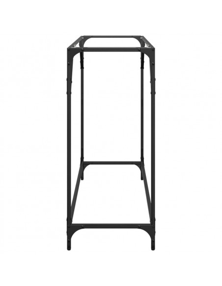 Tavolino Consolle Piano Vetro Trasparente 98x35x81cm in Acciaio