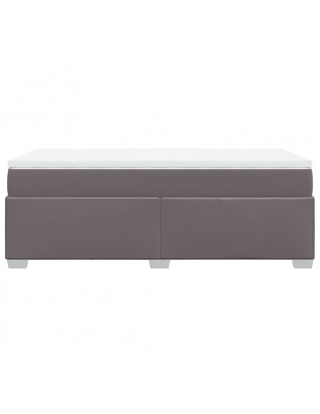 Giroletto a Molle con Materasso Grigio 100x200 cm in Similpelle
