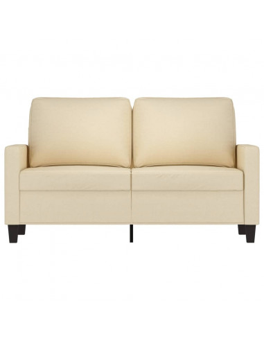 Divano a 2 Posti Crema 120 cm in Tessuto