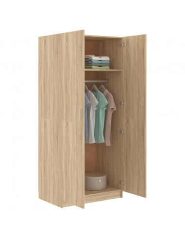 Armadio Rovere Sonoma 80x50x180 cm in Legno Multistrato