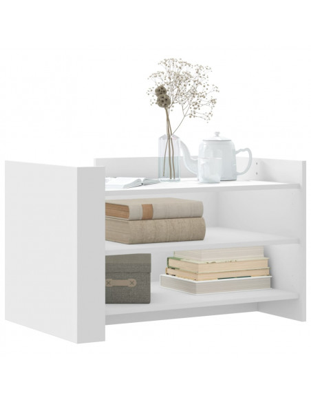 Tavolino da Salotto Bianco 80x50x50 cm in Legno Multistrato