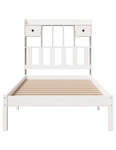 Letto con Libreria senza Materasso 75x190 cm in Legno Pino