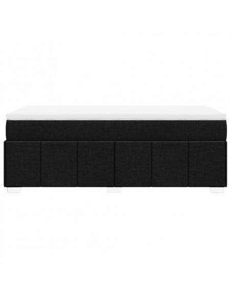Giroletto a Molle con Materasso Nero 90x200 cm in Tessuto