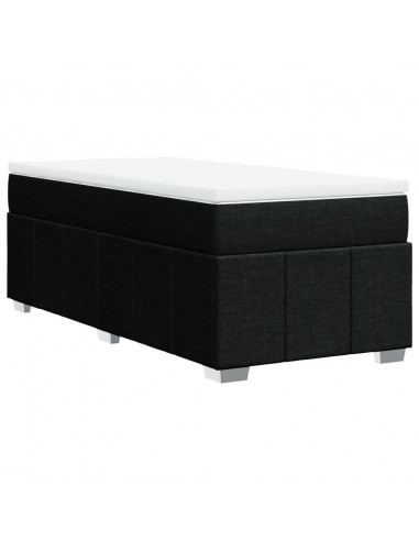 Giroletto a Molle con Materasso Nero 90x200 cm in Tessuto