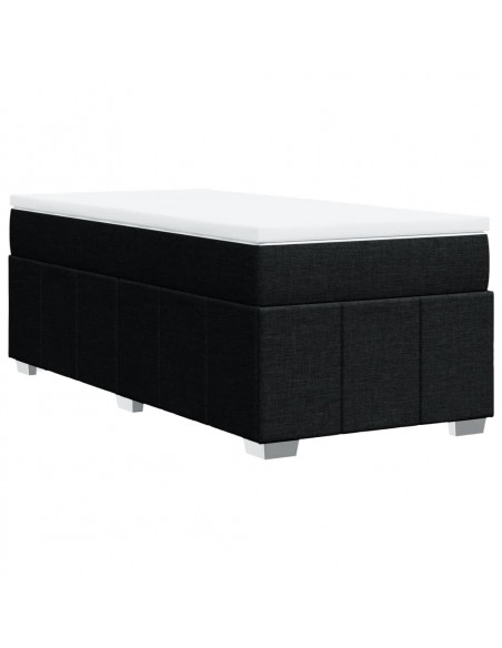 Giroletto a Molle con Materasso Nero 90x200 cm in Tessuto