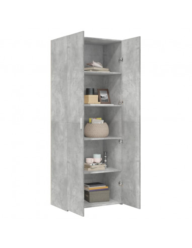 Credenza Grigio Cemento 70x42,5x185 cm in Legno Multistrato