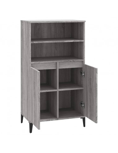 Credenza Grigio Sonoma 60x36x110 cm in Legno Multistrato