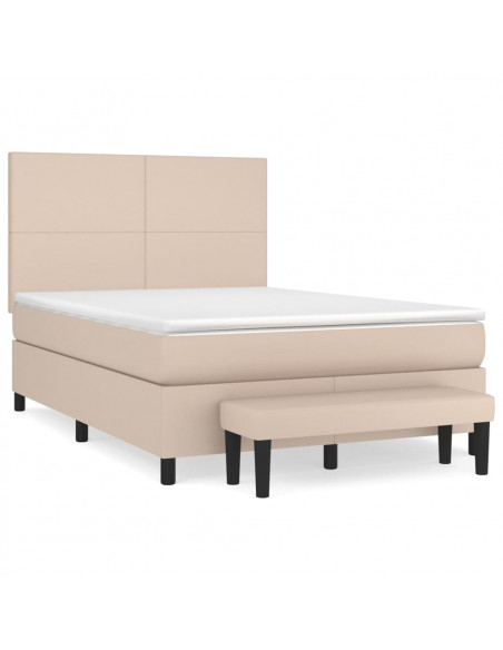 Giroletto a Molle con Materasso Cappuccino 140x190cm Similpelle