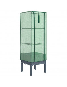 Letto Rialzato con Copertura Serra Effetto Rattan 40x40x140 cm 2