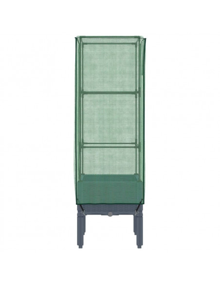 Letto Rialzato con Copertura Serra Effetto Rattan 40x40x140 cm