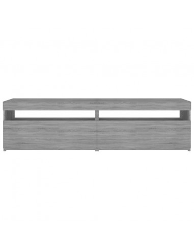 Mobile Porta TV con Luci LED 2pz Grigio Sonoma 75x35x40 cm