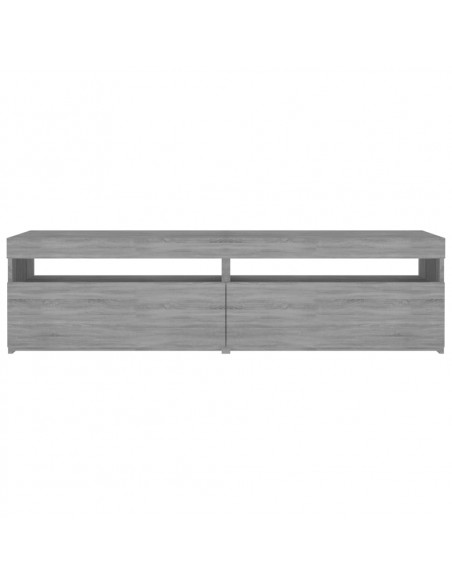 Mobile Porta TV con Luci LED 2pz Grigio Sonoma 75x35x40 cm