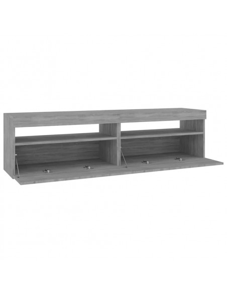 Mobile Porta TV con Luci LED 2pz Grigio Sonoma 75x35x40 cm