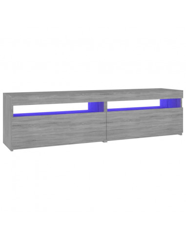 Mobile Porta TV con Luci LED 2pz Grigio Sonoma 75x35x40 cm