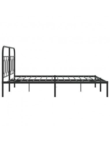 Giroletto con Testiera in Metallo Nero 150x200 cm