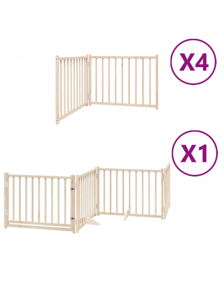 Cancello per Cani Porta Pieghevole 12 Pannelli 960 cm in Pioppo