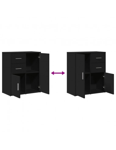 Credenza Nero 60x31x70 cm in Legno Multistrato