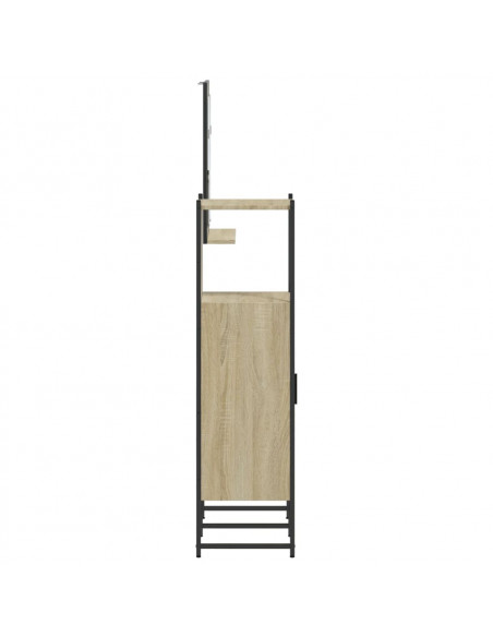 Set di Mobili da Bagno 3 pz Rovere Sonoma in Legno Multistrato