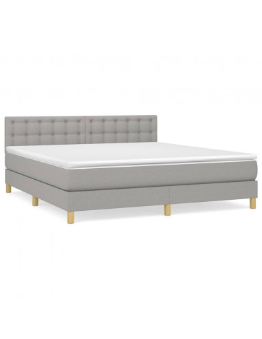 Giroletto a Molle con Materasso Grigio Chiaro160x200 cm Tessuto