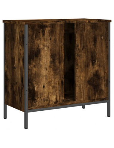 Mobile Lavabo Bagno Rovere Fumo 60x30x60 cm Legno Multistrato