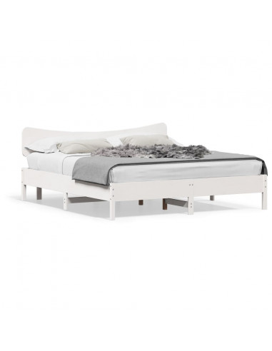 Giroletto senza Materasso Bianco 180x200 cm Legno Massello Pino