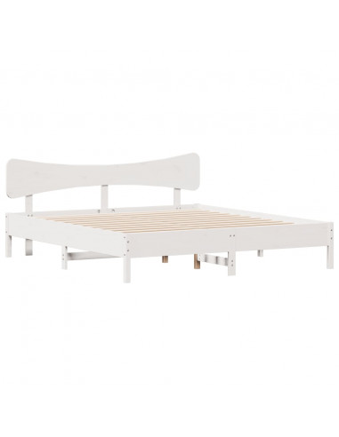 Giroletto senza Materasso Bianco 180x200 cm Legno Massello Pino