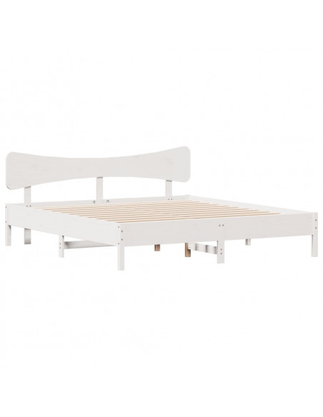 Giroletto senza Materasso Bianco 180x200 cm Legno Massello Pino