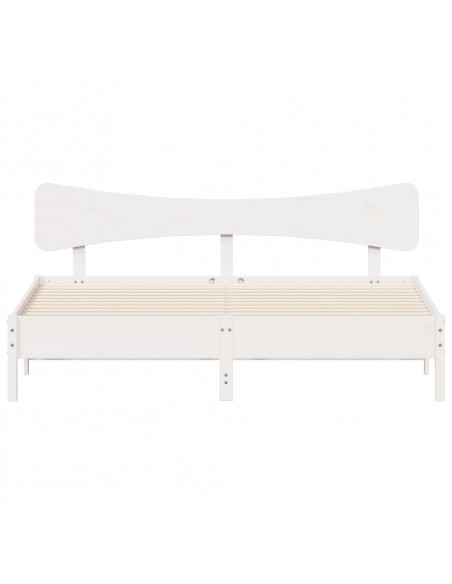 Giroletto senza Materasso Bianco 180x200 cm Legno Massello Pino