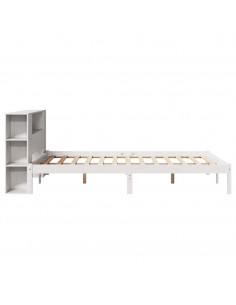 Letto Libreria senza Materasso Bianco 135x190 cm Legno di Pino 2