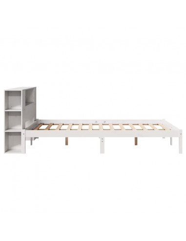 Letto Libreria senza Materasso Bianco 135x190 cm Legno di Pino