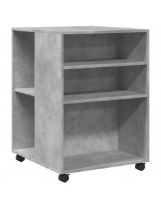 Tavolino con Ruote Grigio Cemento 55x60x78 cm in Truciolato 2