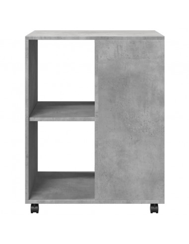 Tavolino con Ruote Grigio Cemento 55x60x78 cm in Truciolato