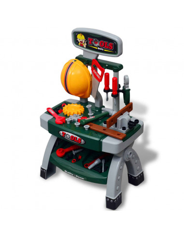 Gioco per Bambini Banco da Lavoro con Attrezzi Verde e Grigio