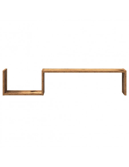 Scaffali da Parete 2 pz Legno Antico 100x15x20 cm Multistrato