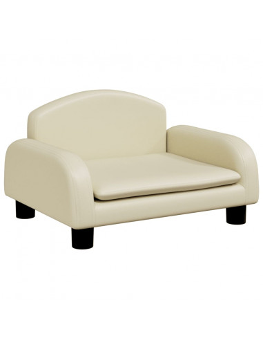 Divano per Bambini Crema 50x40x30 cm in Similpelle