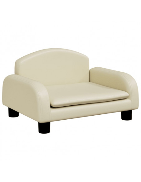 Divano per Bambini Crema 50x40x30 cm in Similpelle