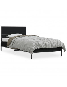 Giroletto Nero 75x190 cm in Legno Multistrato e Metallo 2