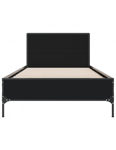 Giroletto Nero 75x190 cm in Legno Multistrato e Metallo