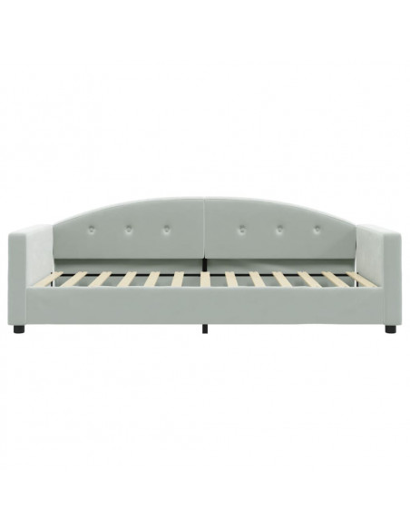 Divano Letto con Materasso Grigio Chiaro 90x200 cm in Velluto