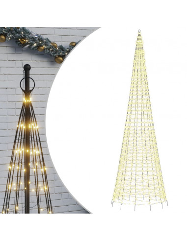 Luce Albero di Natale su Pennone 1534LED Bianco Caldo 500cm