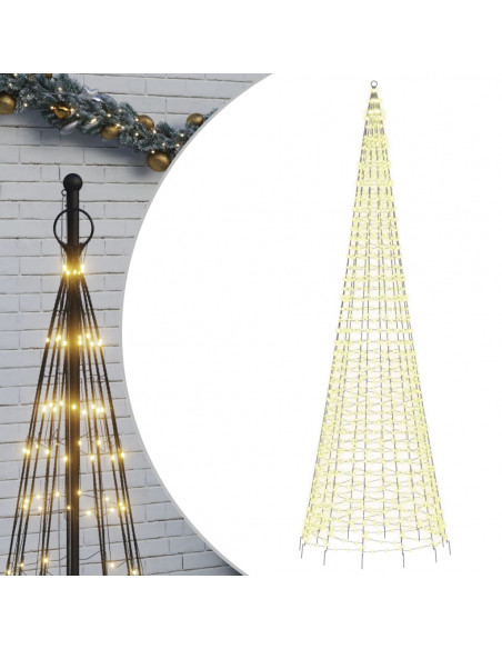 Luce Albero di Natale su Pennone 1534LED Bianco Caldo 500cm