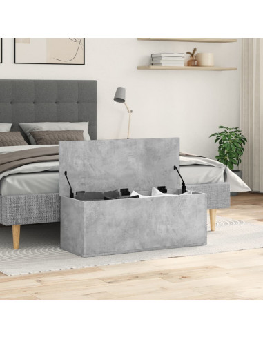 Contenitore Portaoggetti Grigio Cemento 90x35x35cm Truciolato
