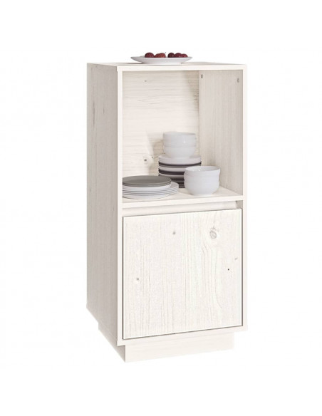 Credenza Bianca 38x35x80 cm in Legno Massello di Pino
