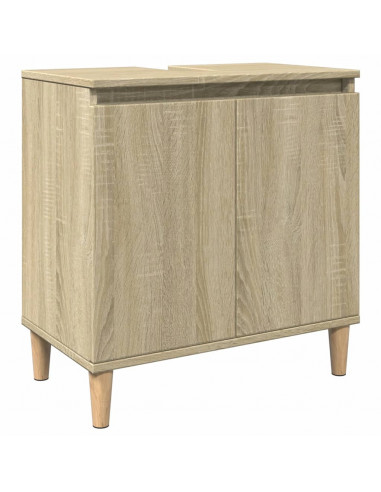 Set Mobili da Bagno 3 pz Rovere Sonoma in Legno Multistrato