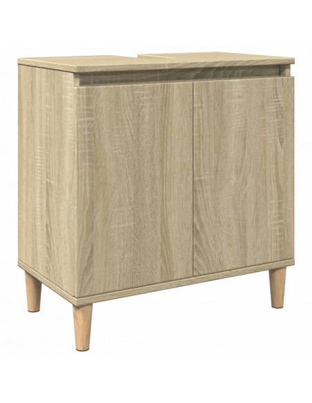 Set Mobili da Bagno 3 pz Rovere Sonoma in Legno Multistrato