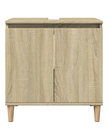 Set Mobili da Bagno 3 pz Rovere Sonoma in Legno Multistrato