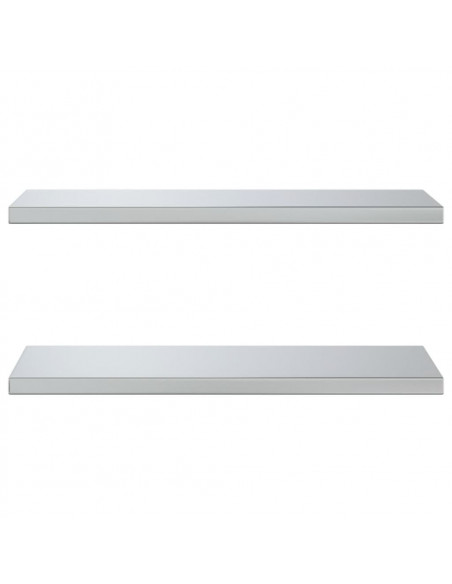 Mensole a Muro 2 pz 75x30x3 cm Argento in Acciaio Inossidabile