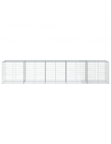 Cesto Gabbione con Copertura 500x100x100 cm in Ferro Zincato