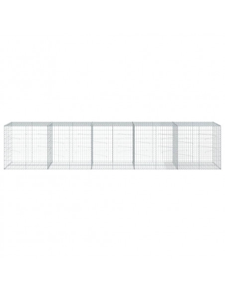 Cesto Gabbione con Copertura 500x100x100 cm in Ferro Zincato