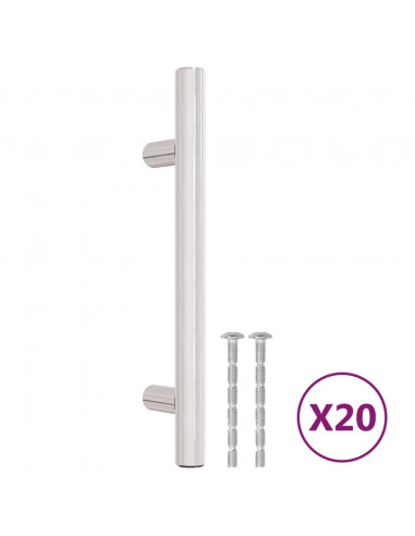 Maniglie per Mobili 20pz Argento 96mm in Acciaio Inox